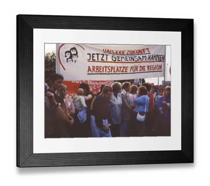 Framed Print : Hattingen. IG Metall rally with Franz Steinkuehler on 7