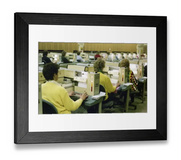 Framed Print : Hagen. Main post office. Women distributing letters 1988