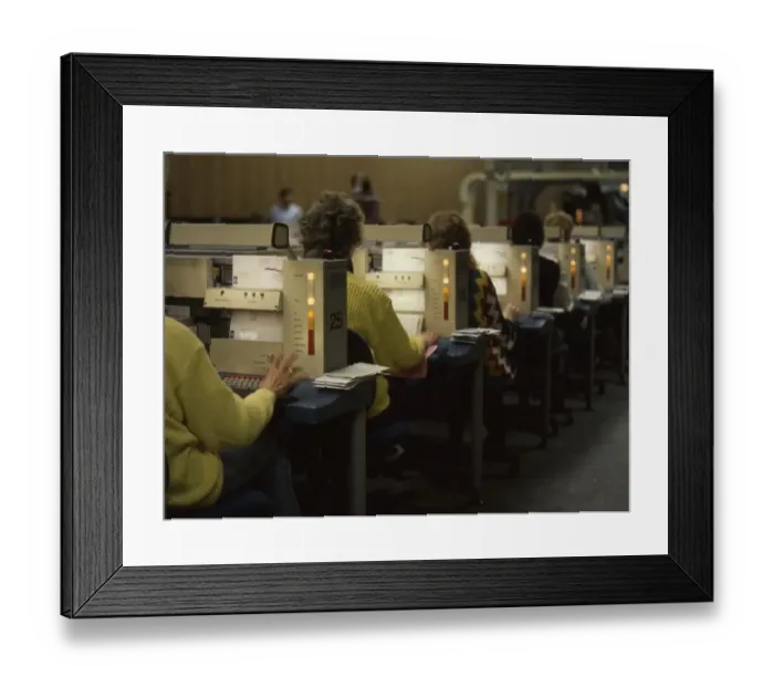 Framed Print : Hagen. Main post office. Mainly woman's jobs in letter distribution