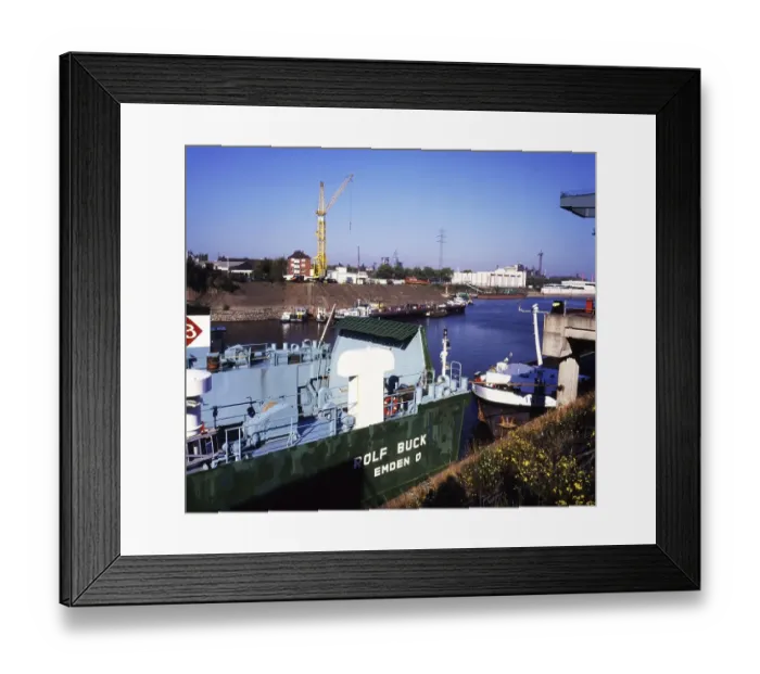 Framed Print : Duisburg: Working in the port of Duisburg on 24