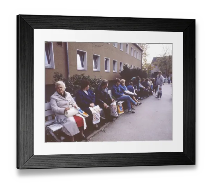 Framed Print : Gymnasium were also used. Immigrants and foreign refugees in North Rhine-Westphalia on 28