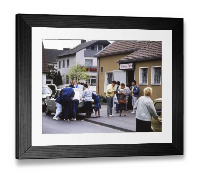 Framed Print : Gymnasium were also used. Immigrants and foreign refugees in North Rhine-Westphalia on 28
