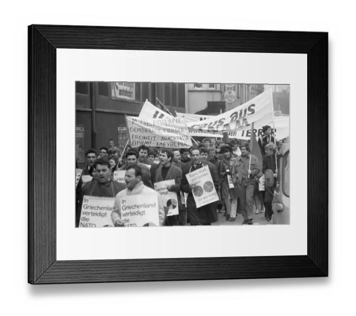 Framed Print : The Easter March 1969, here in Essen on 5