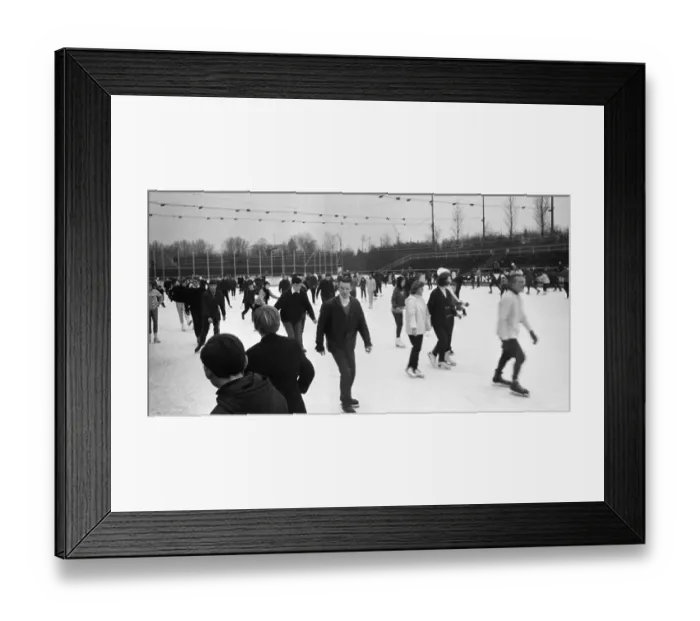 Framed Print : Recreational fun on the ice rink