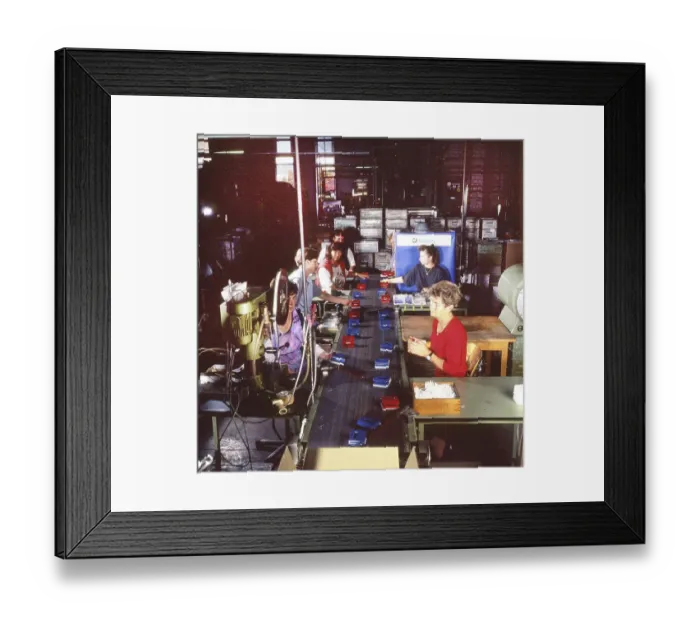 Framed Print : Drawing and writing pens and other office articles at the Brause company