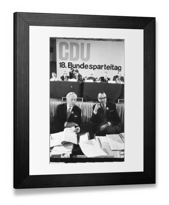 Framed Print : The 18th Party Congress of the Christian Democratic Union of Germany (CDU) was held in Duesseldorf on 25 January 1971