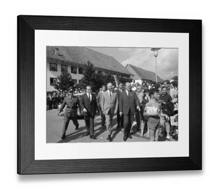 Framed Print : Federal Chancellor Kurt-Georg Kiesinger in 1969 opening the campaign for the 1969 federal election in his constituency