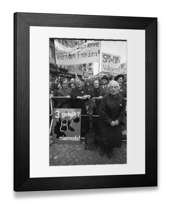 Framed Print : An expellees rally on 30 May 1970 in Bonn with the NPD