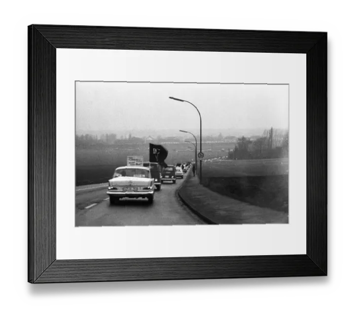 Framed Print : In a motorcade, here in 1968 in Dortmund-Oespel