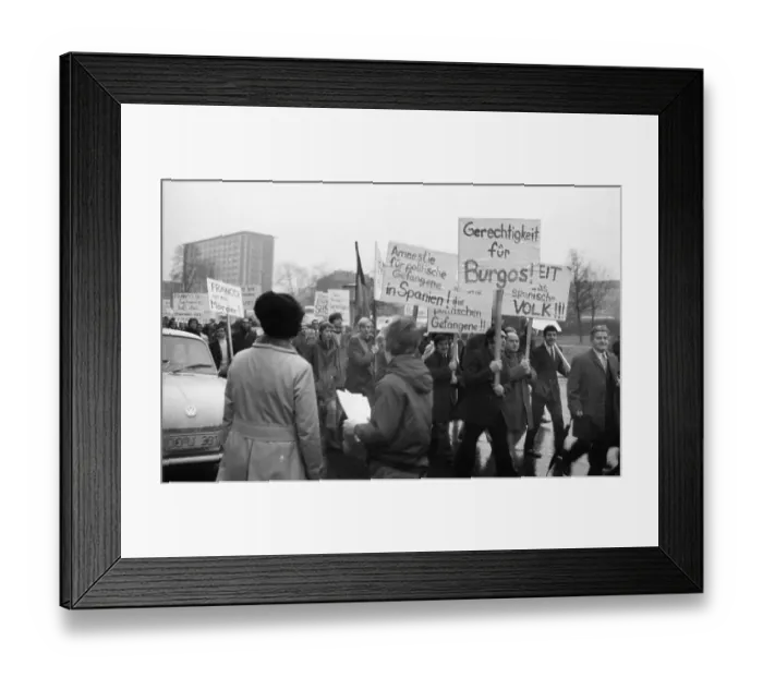Framed Print : Spanish guest workers, mainly from the Basque Country