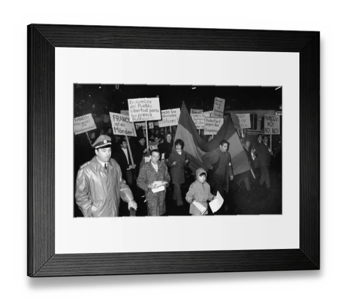 Framed Print : Spanish guest workers, mainly from the Basque Country