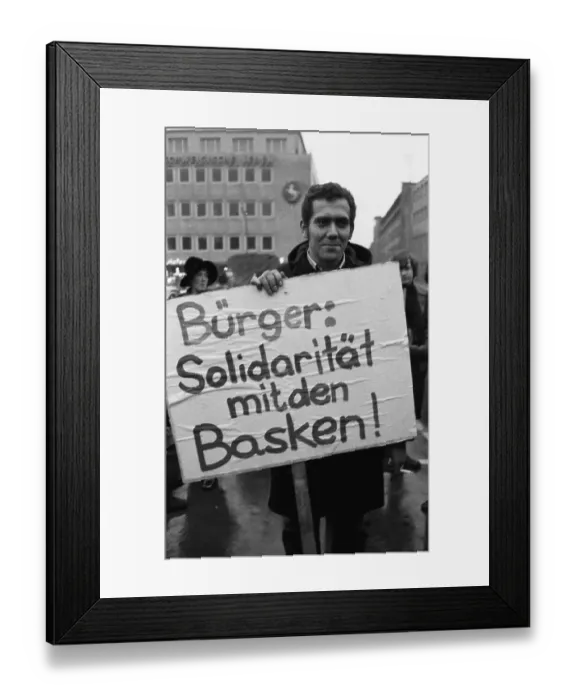 Framed Print : Spanish guest workers, mainly from the Basque Country Framed Print : Spanish guest workers, mainly from the Basque Country