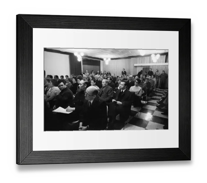 Framed Print : This meeting of affected tenants took a stand against usury in Duesseldorf