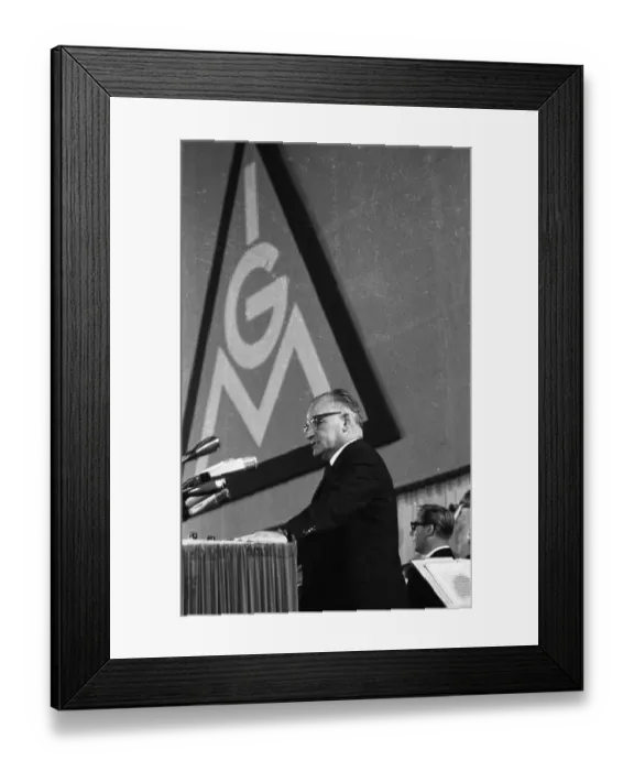 Framed Print : The Central Conference of the Metalworkers Union (IGM) on 5