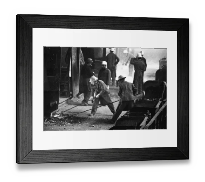 Framed Print : The production of steel products