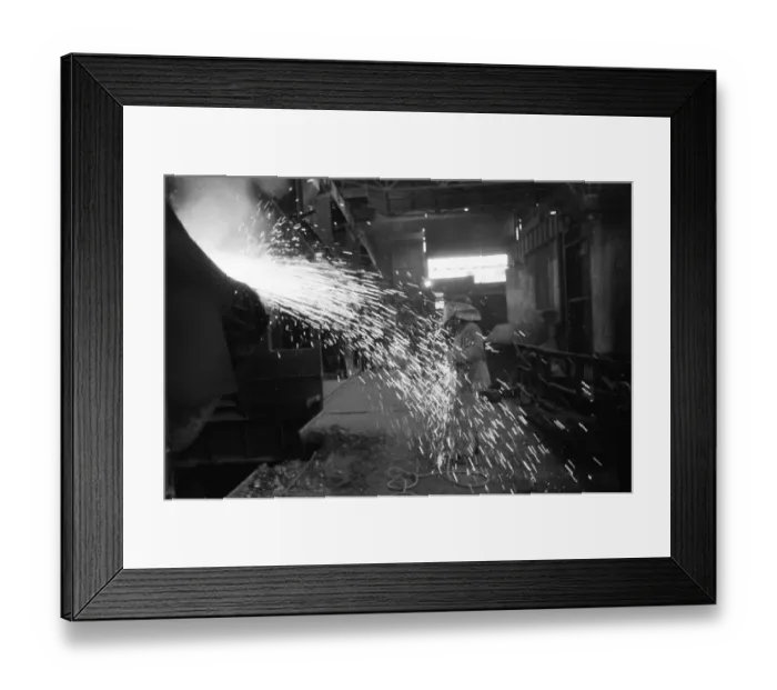 Framed Print : The production of steel products