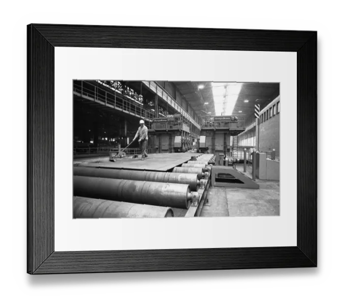 Framed Print : The Thyssen pipe mill, here in Duisburg in 1968