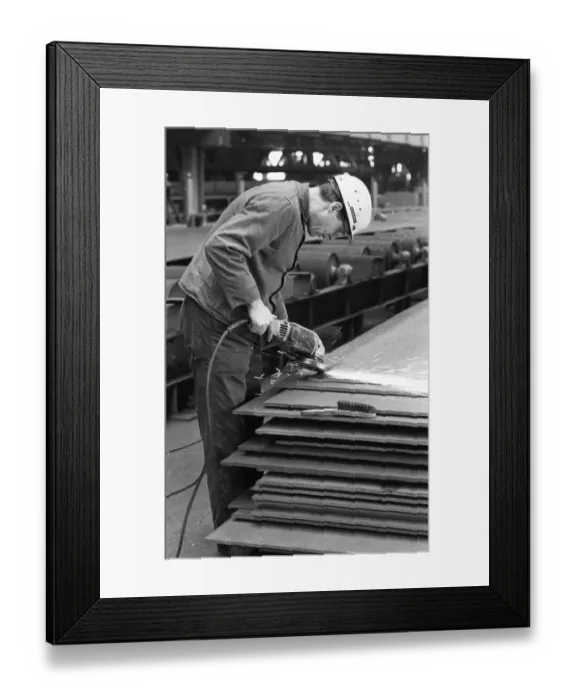 Framed Print : The Thyssen pipe mill, here in Duisburg in 1968