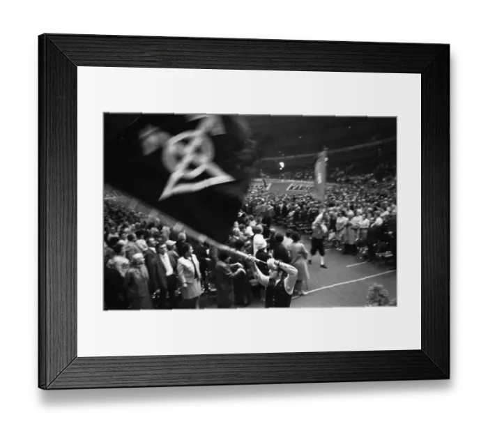 Framed Print : Meeting of displaced persons from Waldenburg