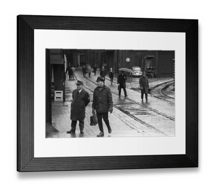 Framed Print : The Kloeckner Hasper Huette, shown here during a shift change on 27 Framed Print : The Kloeckner Hasper Huette, shown here during a shift change on 27