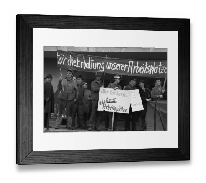 Framed Print : Steelworkers demanded the preservation Framed Print : Steelworkers demanded the preservation