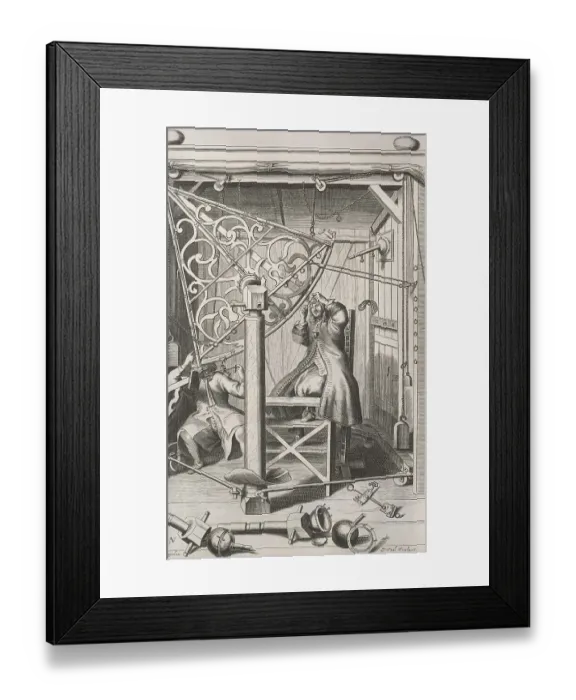 Framed Print : Observing the sky with a brass sextant