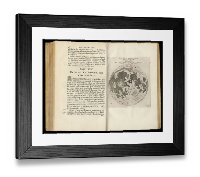 Framed Print : Selenographia, description of the moon
