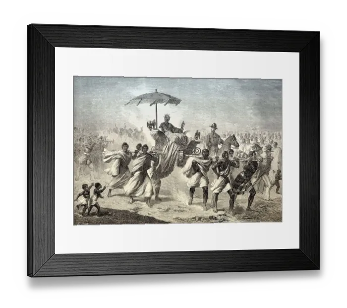 Framed Print : Ranavalona, Queen Of Madagascar in her sedan chair