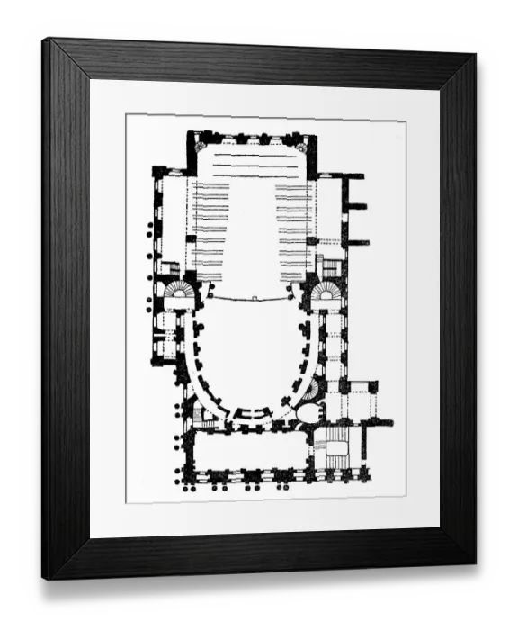 Framed Print : Ground plan of the Royal Opera of Versailles Framed Print : Ground plan of the Royal Opera of Versailles