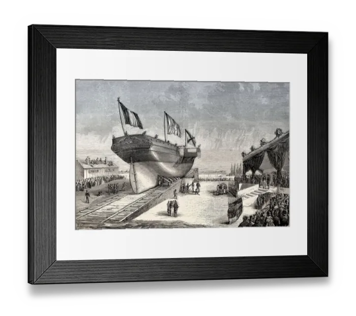 Framed Print : Ceremonial ship launching, La Seyne-sur-Mer