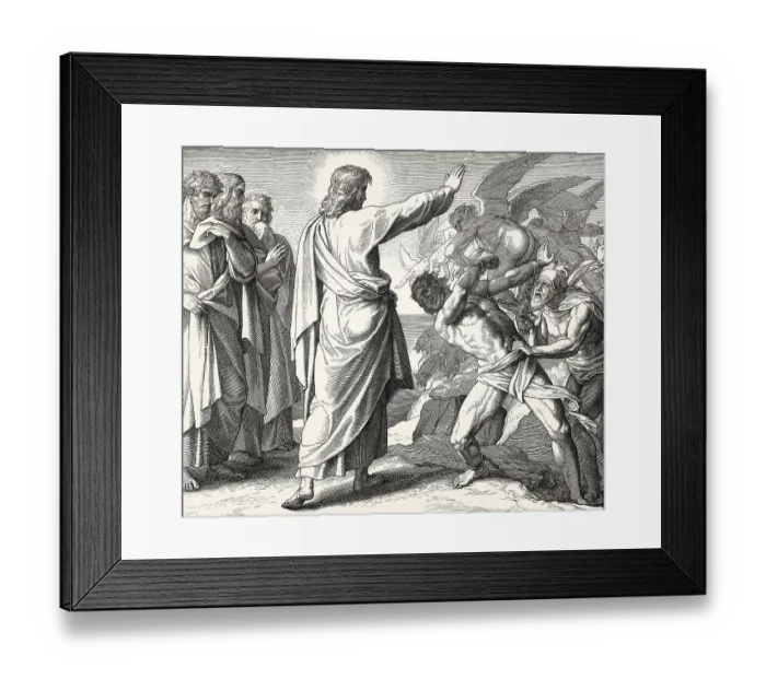 Framed Print : The exorcism of the Gerasene demoniac Framed Print : The exorcism of the Gerasene demoniac