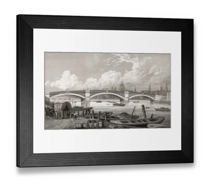 Framed Print : Southwark Bridge, London, UK, illustration by Th