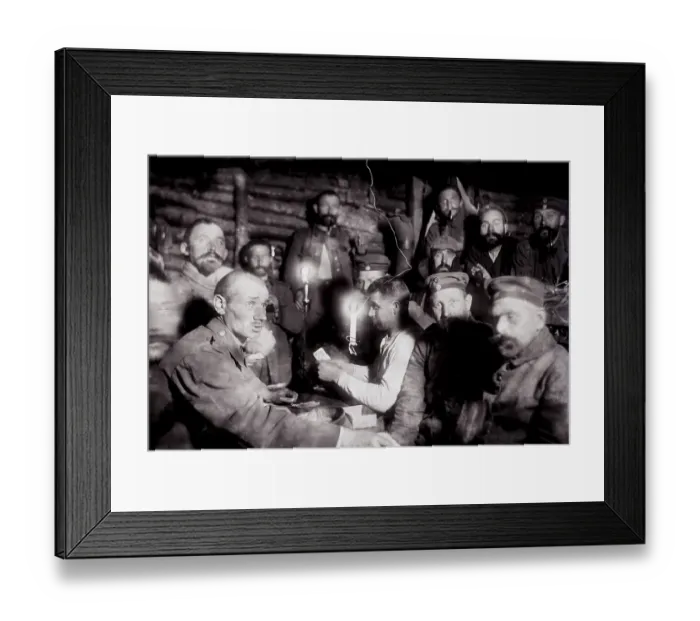Framed Print : Soldiers in the bunker, World War I Framed Print : Soldiers in the bunker, World War I