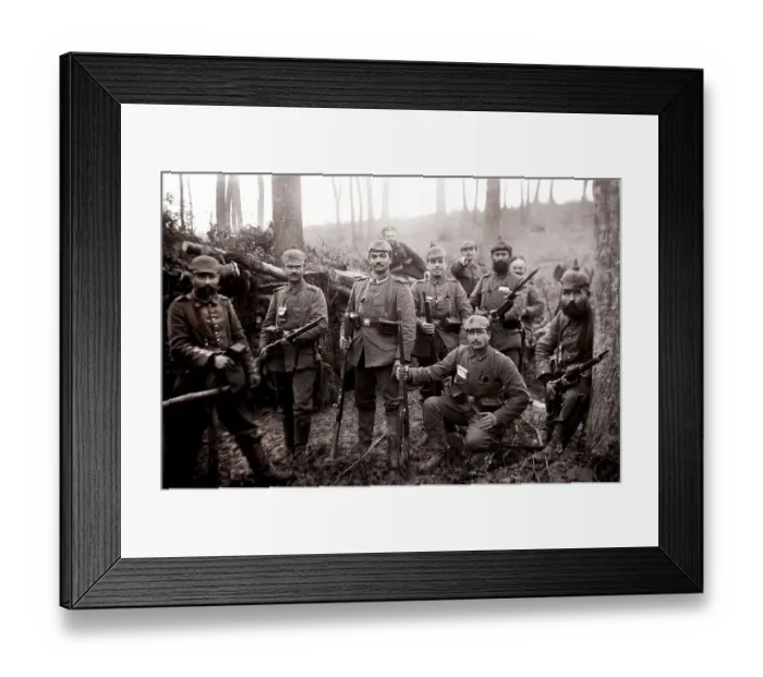 Framed Print : Group of German soldiers in a forest in the Vosges Mountains Framed Print : Group of German soldiers in a forest in the Vosges Mountains
