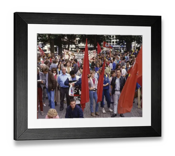 Framed Print : Duisburg. Demonstration against Neinazism and for banning the FAP on 21