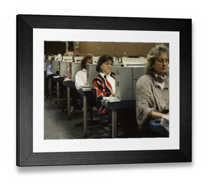 Framed Print : Hagen. Main post office. Mainly woman's jobs in letter distribution