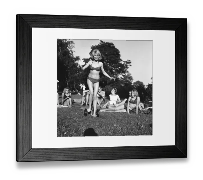 Framed Print : Shopping on Westenhellweg and leisure in Dortmund's open-air swimming pool with Twisty