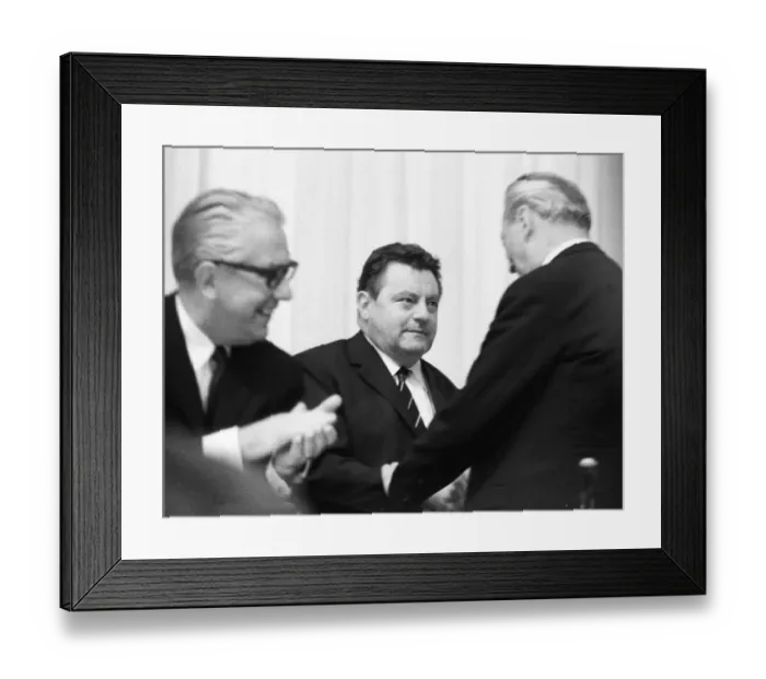 Framed Print : With the slogan Safe into the 70s