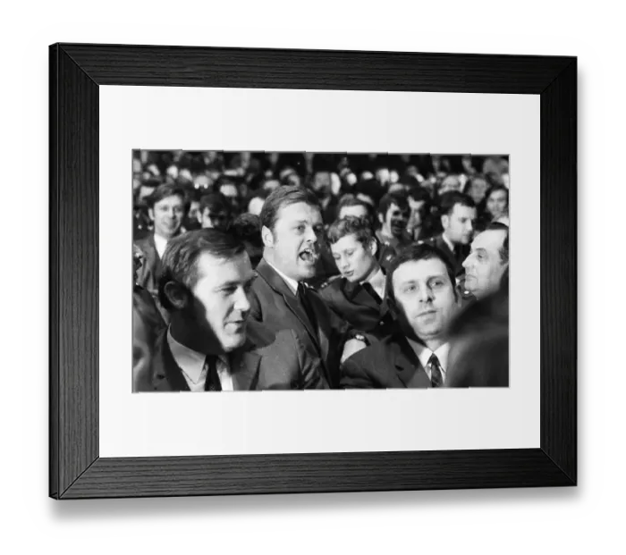 Framed Print : The protest of the police, here in 1969 at a rally in the hall and subsequent demonstration in Bochum