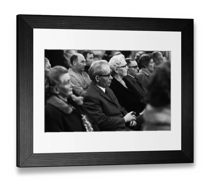 Framed Print : This meeting of affected tenants took a stand against usury in Duesseldorf Framed Print : This meeting of affected tenants took a stand against usury in Duesseldorf