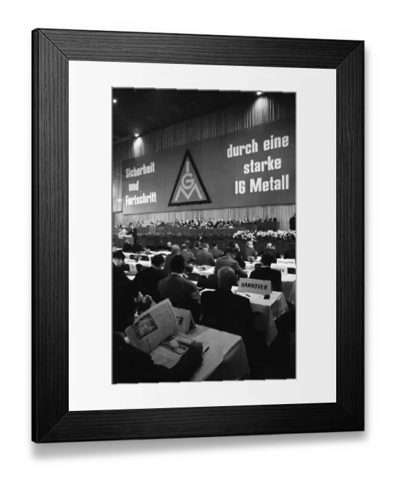 Framed Print : The Central Conference of the Metalworkers Union (IGM) on 5