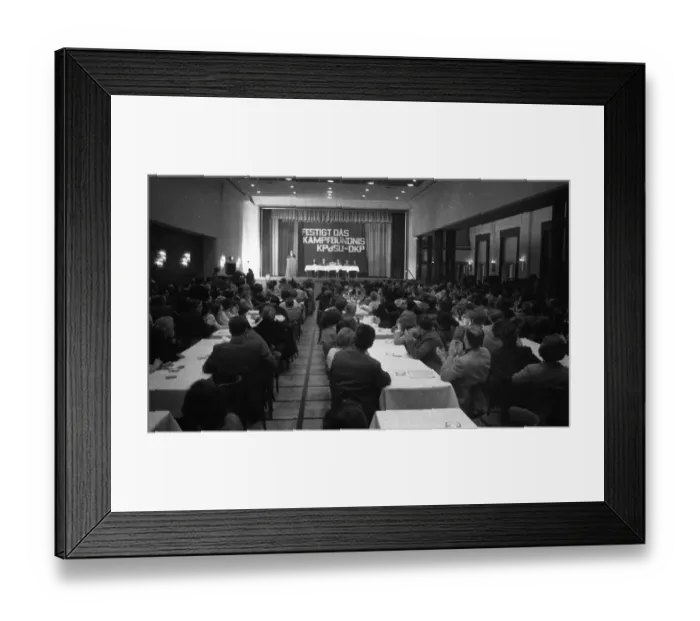 Framed Print : Conference of the German Communist Party (DKP) on its alliance with the CPSU in 1970 in Essen