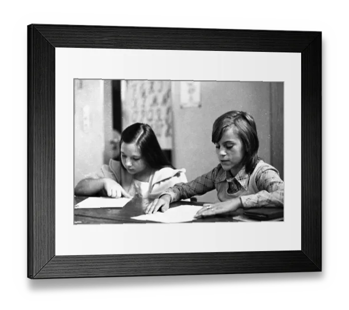 Framed Print : Gastarbeiter children in the secondary school