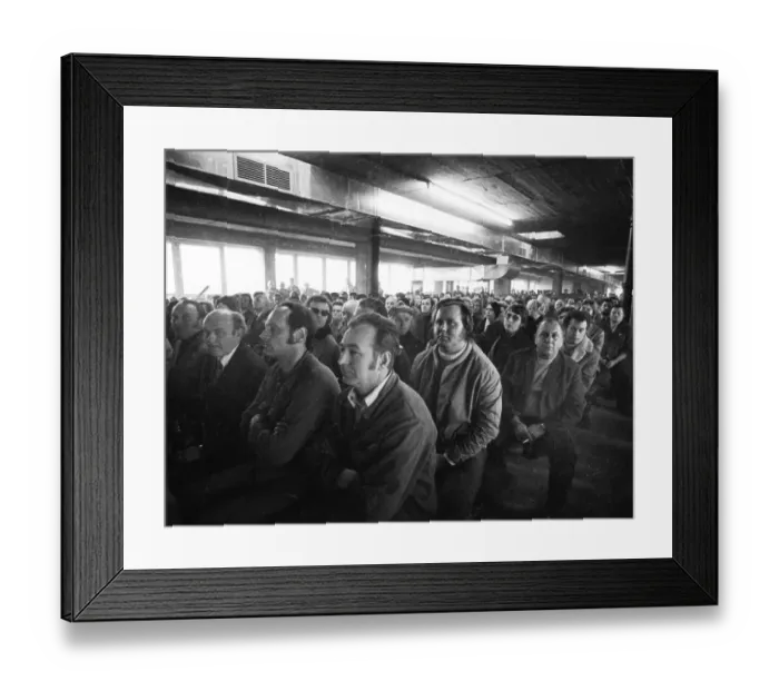 Framed Print : At the works meeting of the Deutsche Edelstahlwerke (DEW) in Bochum on 6 December 1973