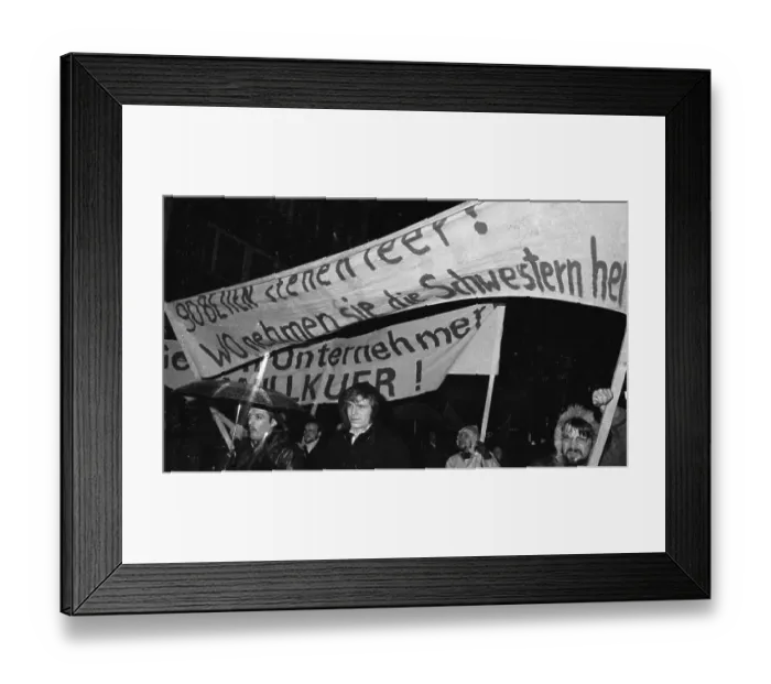 Framed Print : The dismissal of two nurses was protested by parts of the staff at Essen Hospital on 19 October 1973 Framed Print : The dismissal of two nurses was protested by parts of the staff at Essen Hospital on 19 October 1973