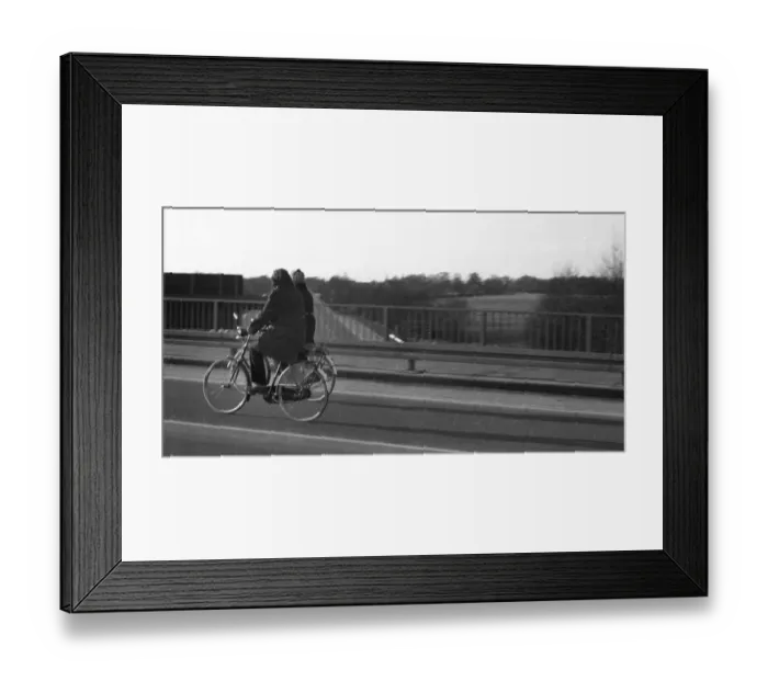 Framed Print : Children, walkers, cyclists crowded the motorway at the Kamen intersection on 9 December 1973