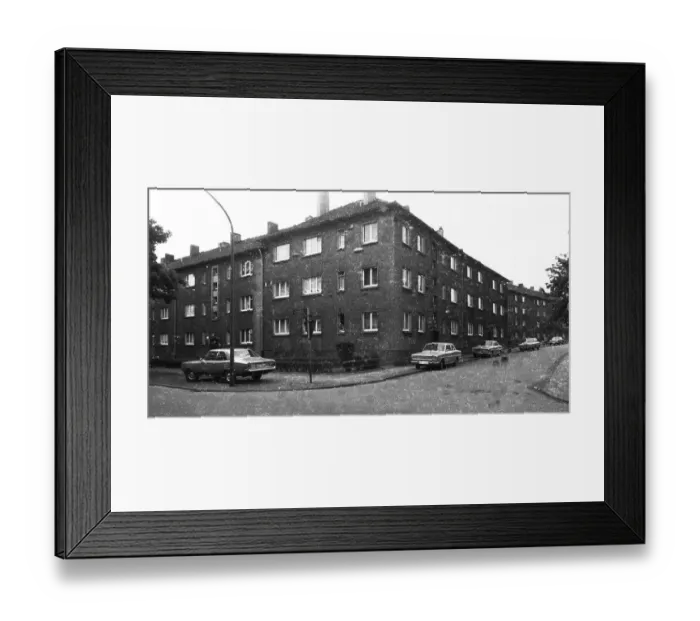Framed Print : The residents of this old housing estate in a district of Bottrop complain