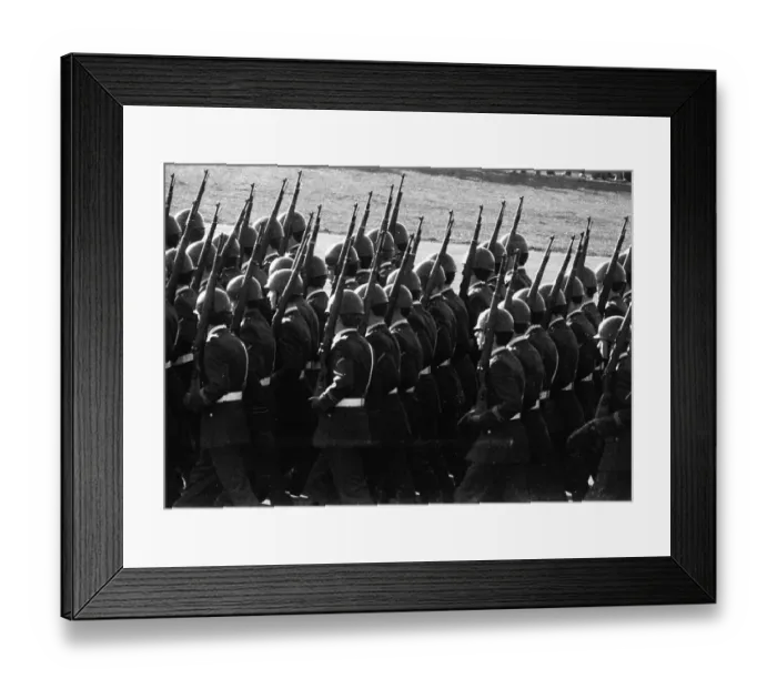 Framed Print : The field parade, a weapons display by all units of the Bundeswehr and NATO on 22 March 1972 in Wunstorf