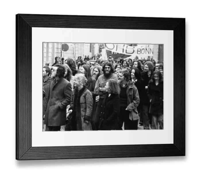 Framed Print : 50, 000 students from all over Germany demonstrated in Bonn on 24 January 1974 against inflation