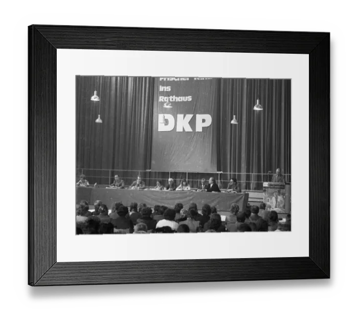Framed Print : The DKP devoted a conference to local politics on 23 March 1974 in Bottrop